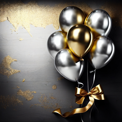 Silver and Gold Birthday Card Background Image