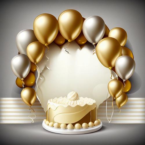 Silver and Gold Happy Birthday Background Image