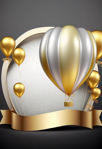 Silver and Gold Happy Birthday Card Background Image