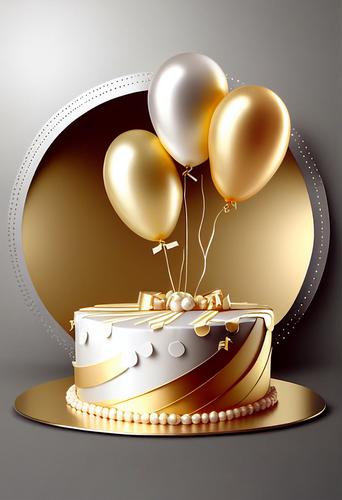 Silver and Gold Birthday Background Image