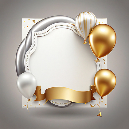Silver and Gold Birthday Background Image