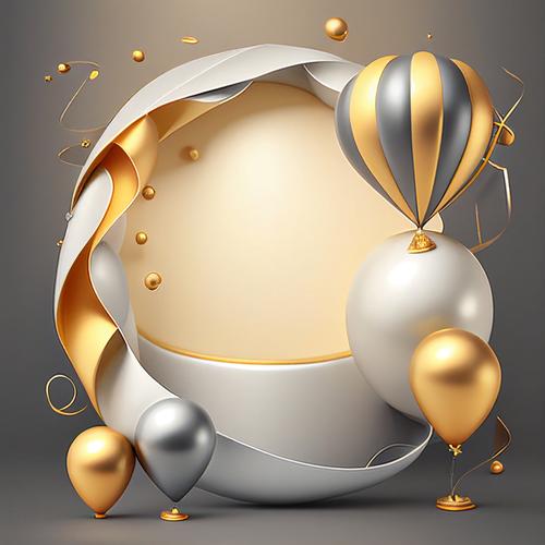 Silver and Gold Happy Birthday Background Image