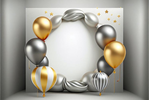 Silver and Gold Happy Birthday Card Background Image