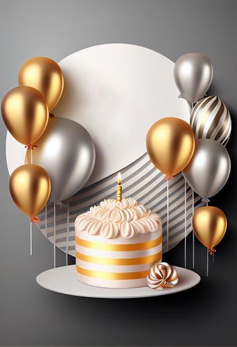 Silver and Gold Birthday Background Image