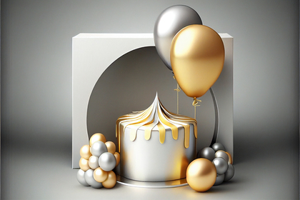 Silver and Gold Happy Birthday Background Image