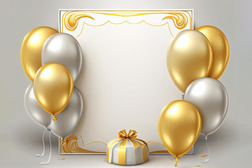Silver and Gold Happy Birthday Card Background Image