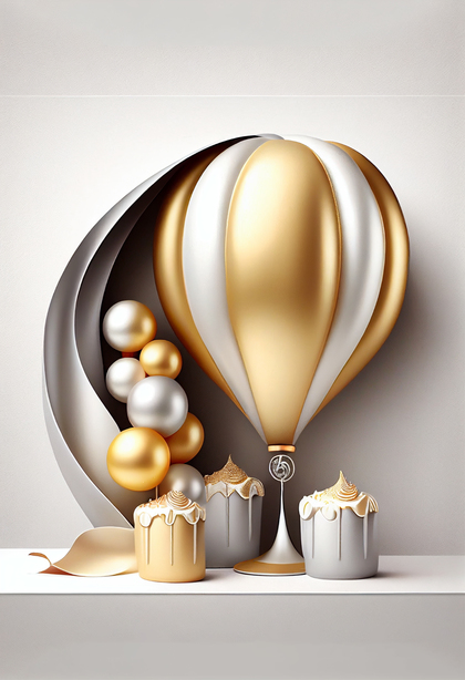 Silver and Gold Birthday Card Background