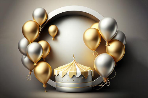 Silver and Gold Happy Birthday Background Image