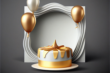 Silver and Gold Happy Birthday Card Background Image