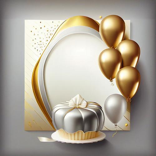 Silver and Gold Birthday Card Background