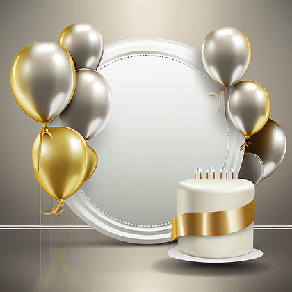 Silver and Gold Happy Birthday Card Background