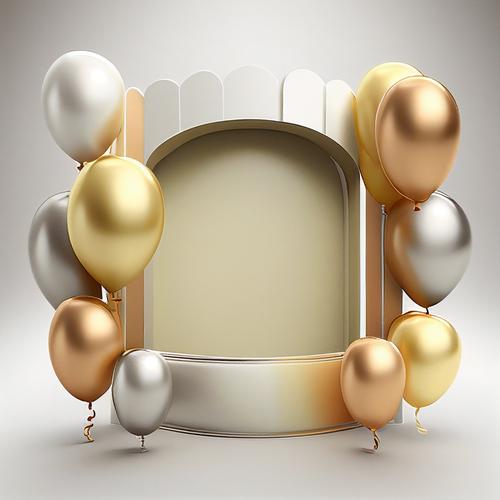 Silver and Gold Happy Birthday Background