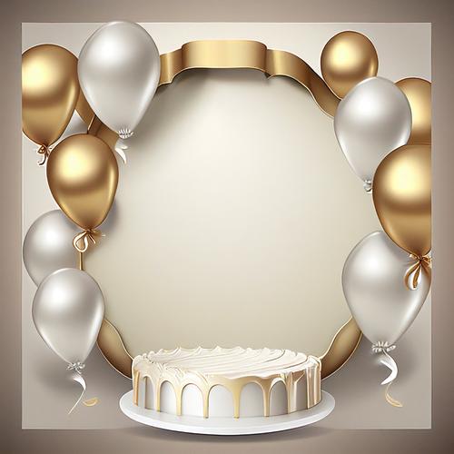 Silver and Gold Happy Birthday Card Background