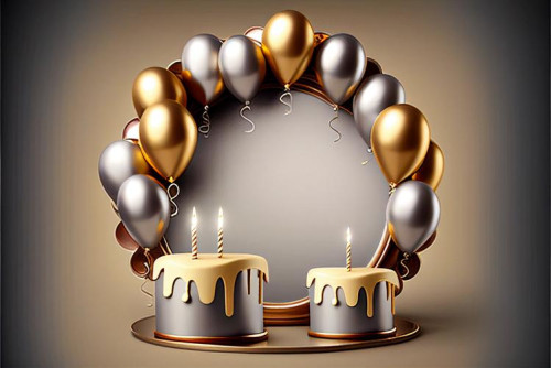 Silver and Gold Birthday Card Background Image