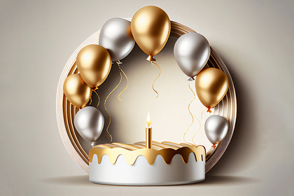 Silver and Gold Happy Birthday Background