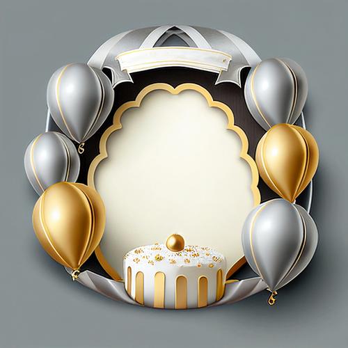 Silver and Gold Birthday Card Background