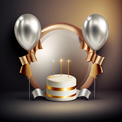 Silver and Gold Happy Birthday Card Background