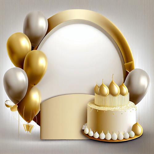 Silver and Gold Happy Birthday Card Background Image