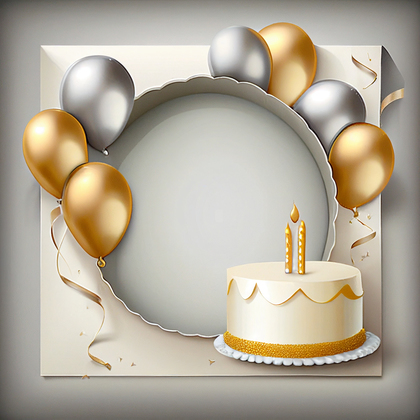 Silver and Gold Birthday Card Background