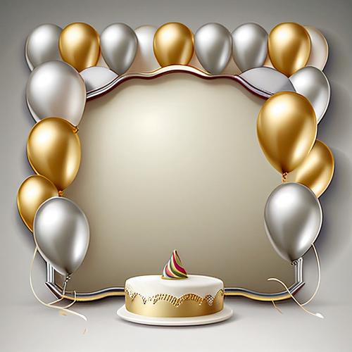 Silver and Gold Happy Birthday Card Background