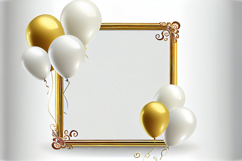 White and Gold Birthday Background