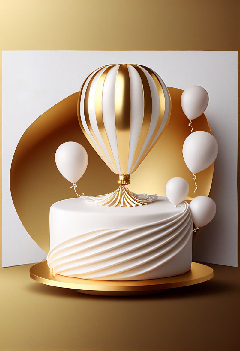 White and Gold Happy Birthday Background