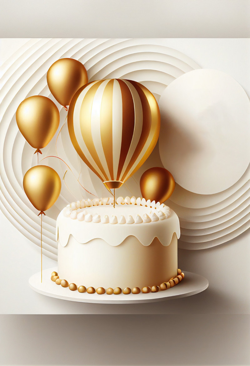 White and Gold Birthday Card Background