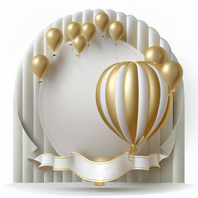 White and Gold Happy Birthday Card Background