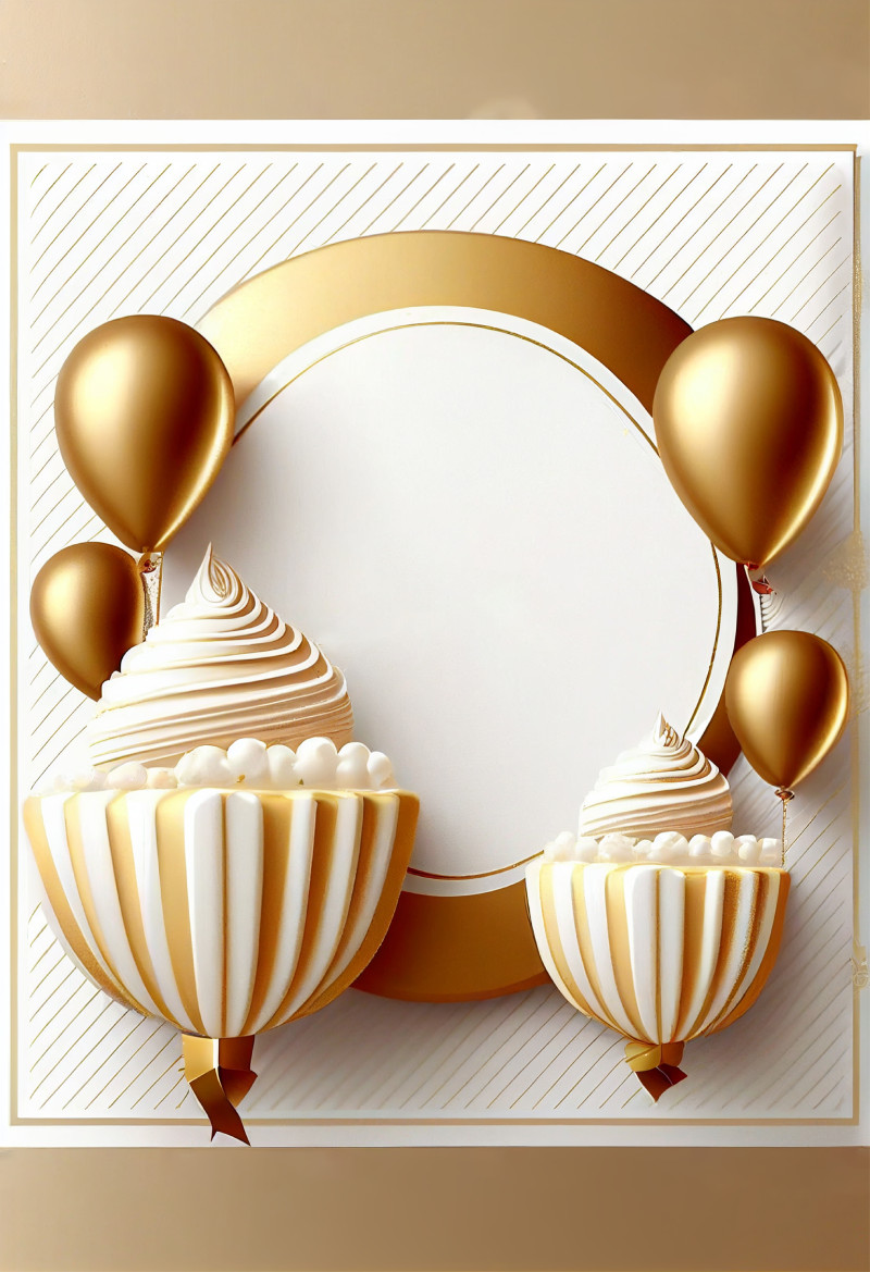 White and Gold Birthday Background Image