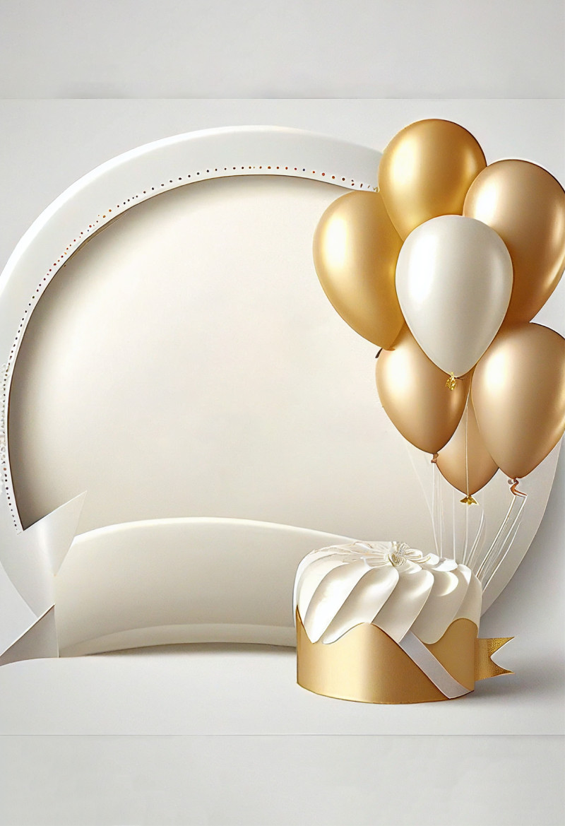 White and Gold Birthday Background