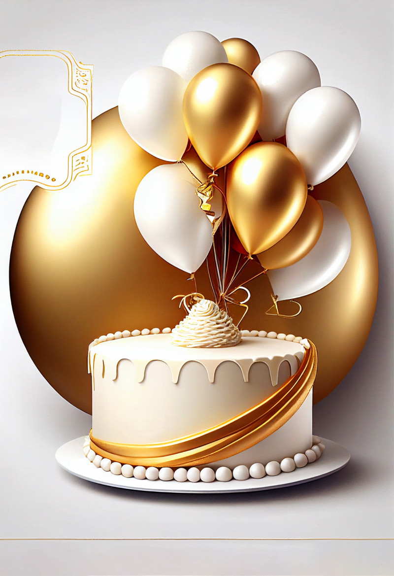 White and Gold Happy Birthday Background