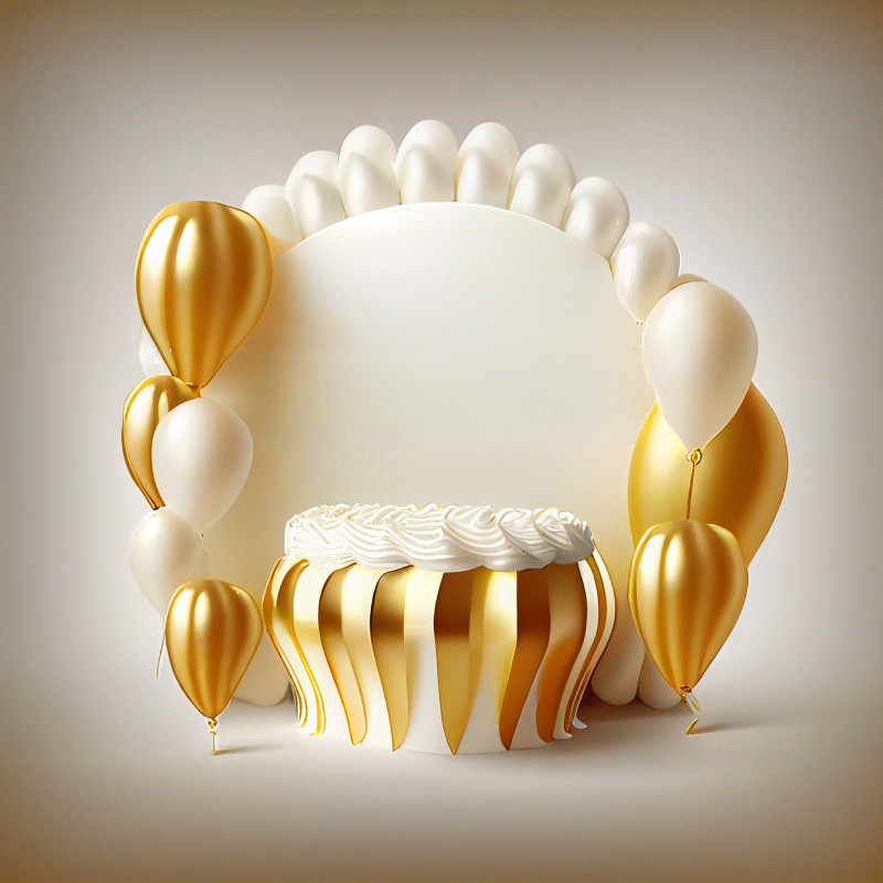 White and Gold Birthday Card Background