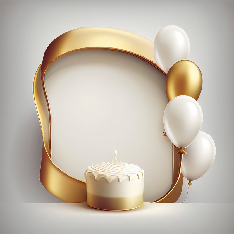 White and Gold Happy Birthday Card Background