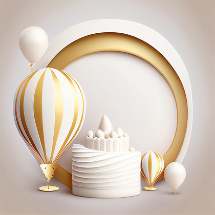 White and Gold Birthday Background Image