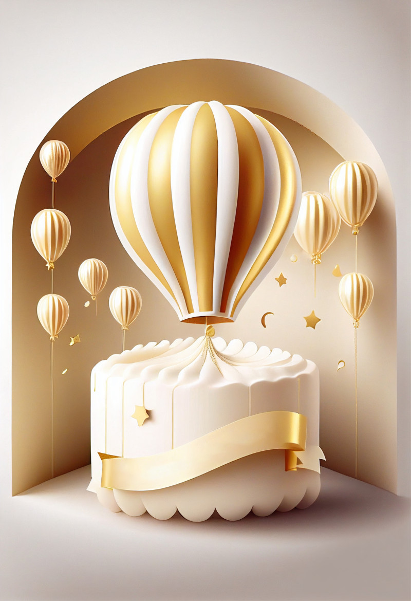 White and Gold Happy Birthday Background Image