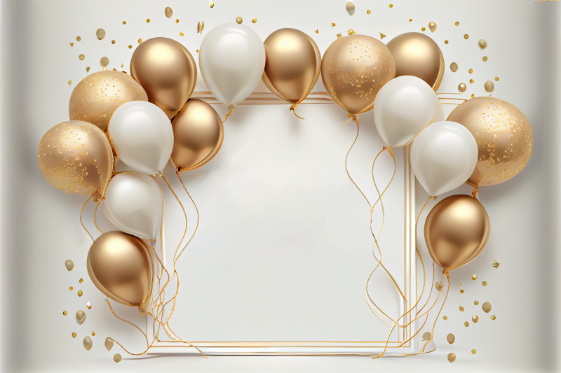 White and Gold Birthday Background
