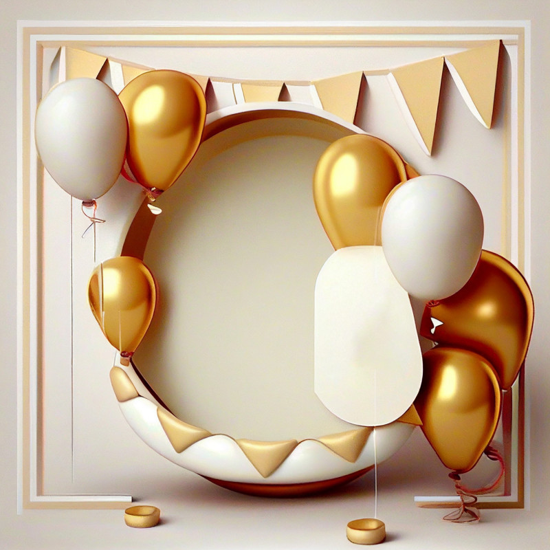 White and Gold Birthday Background Image