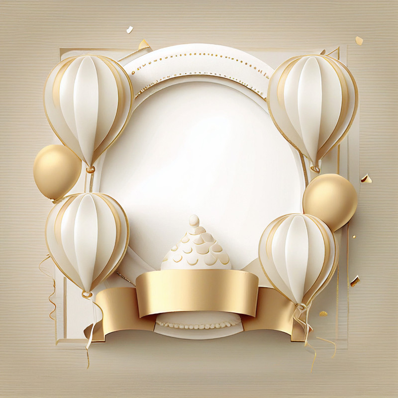 White and Gold Birthday Background