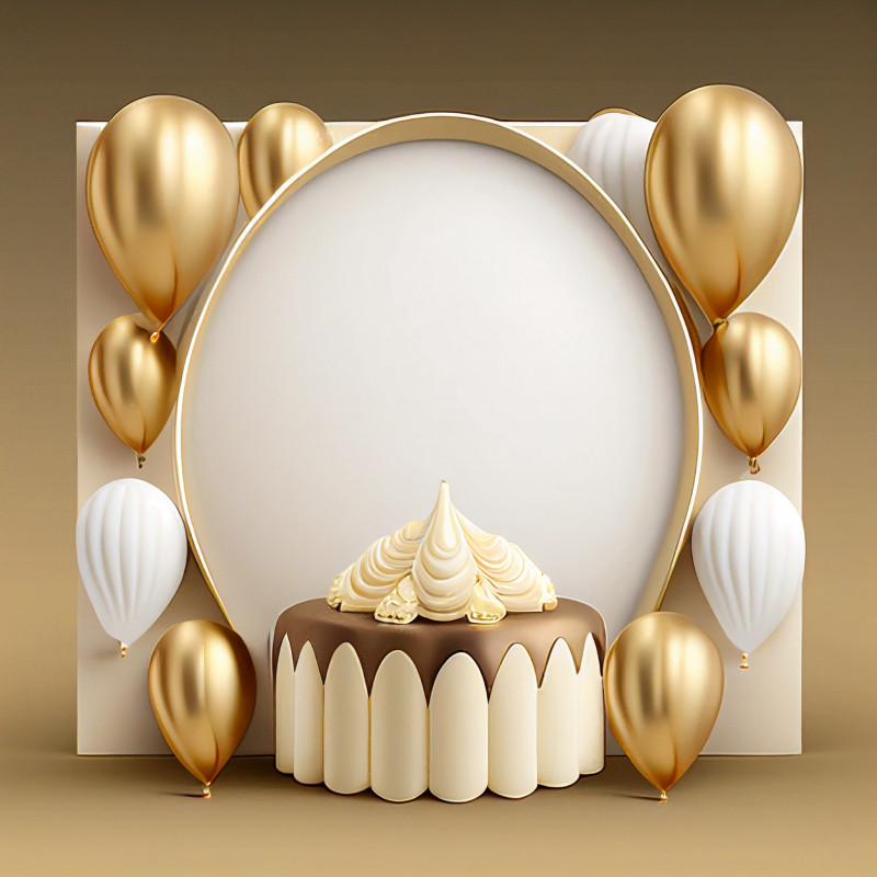 White and Gold Happy Birthday Background