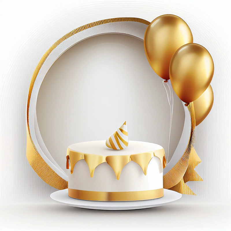 White and Gold Birthday Card Background