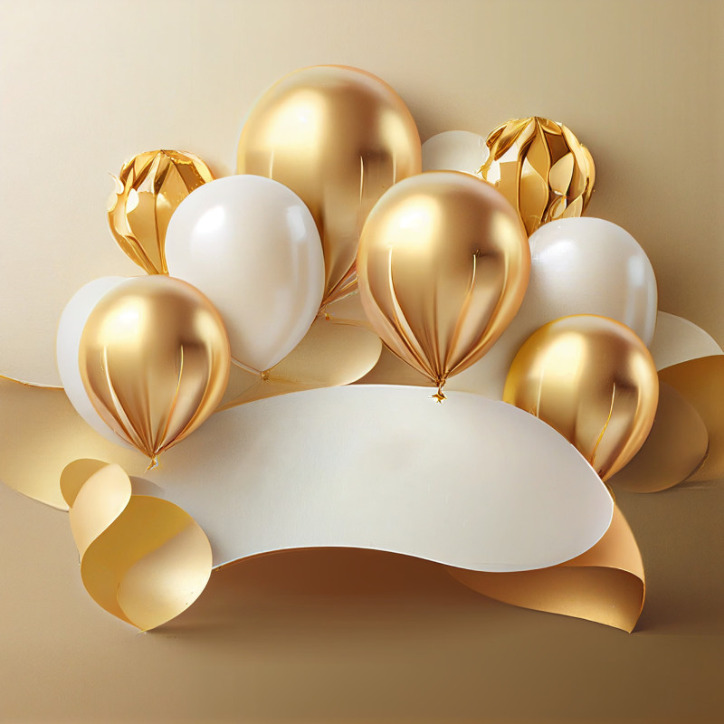 White and Gold Happy Birthday Card Background