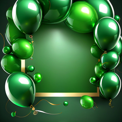 Green Happy Birthday Card Background Image