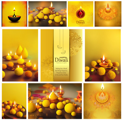 Radiant Diwali Delights: 10 Yellow Diwali Posters to Light Up Your Celebrations