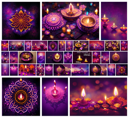 Elegance in Purple: 37 Free Purple Diwali Greeting Cards to Illuminate Your Celebrations