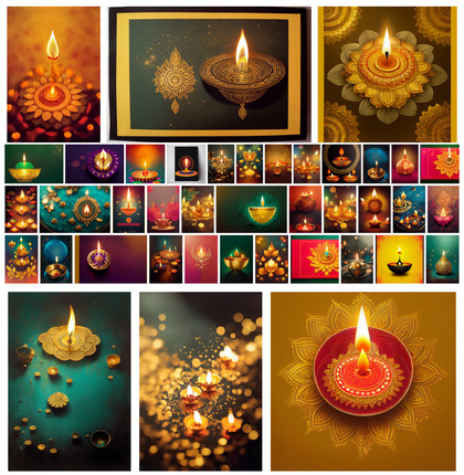 Golden Radiance: 40 Free Diwali Diya Backgrounds for a Festival of Light