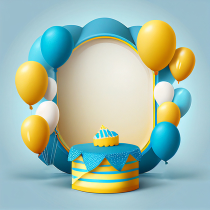 Blue and Yellow Happy Birthday Background
