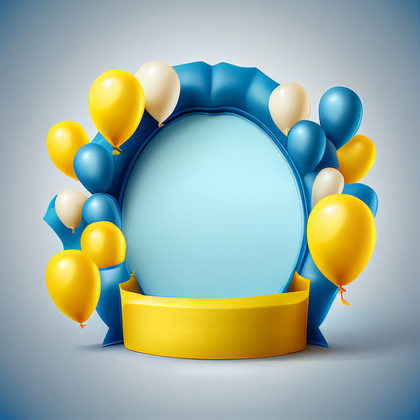 Blue and Yellow Happy Birthday Card Background