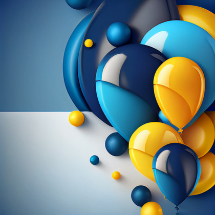 Blue and Yellow Birthday Card Background
