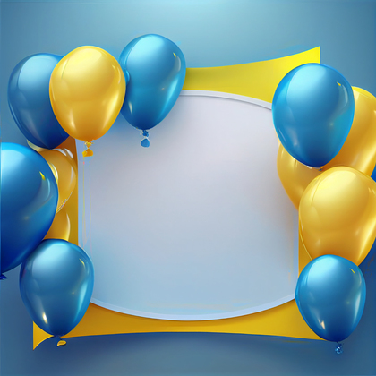 Blue and Yellow Birthday Background Image