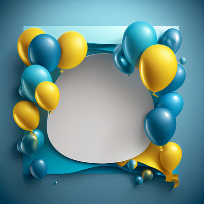 Blue and Yellow Happy Birthday Background Image